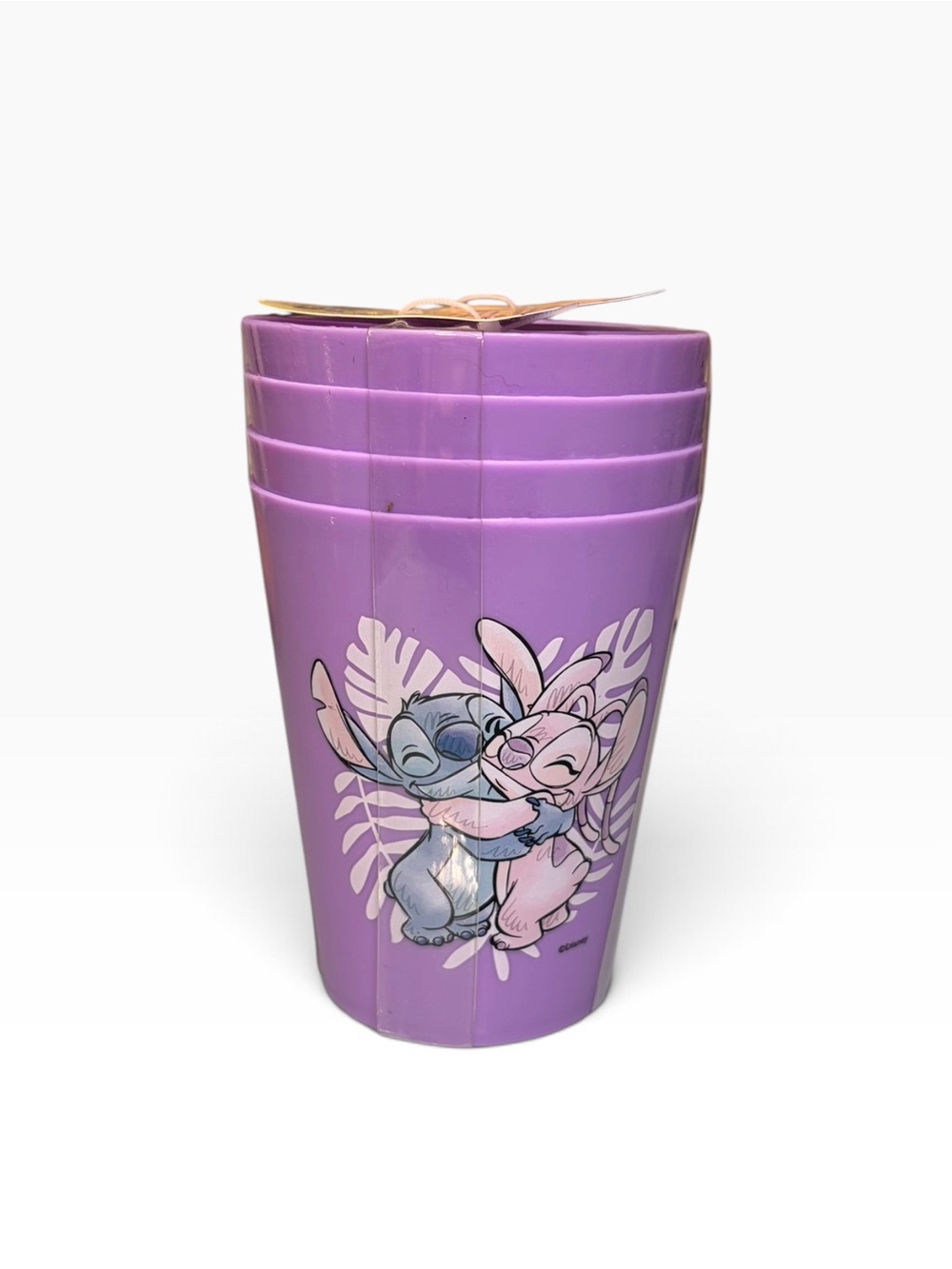 Disney Stitch Purple Tropical Leaves 16 Oz. Tumbler Cups 4 Pack